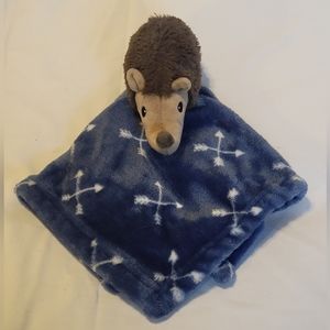 HB Hudson Hedgehog Plush Baby Lovey Security Blanket Navy Blue Arrows 14x14